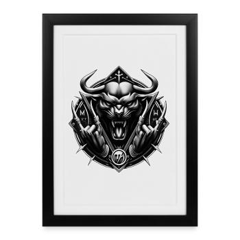 Iron Bull Crest - Framed poster (27 × 37 cm) - black - Front