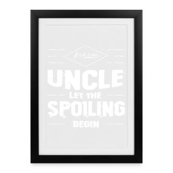 Oncle Cadeau Première fois Oncle - Affiche encadrée (27 × 37 cm) - noir - Devant