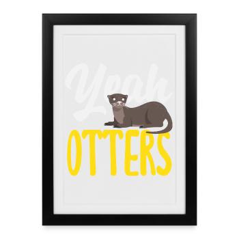 Yes Sea Otter Cartoon - Framed poster (27 × 37 cm) - black - Front