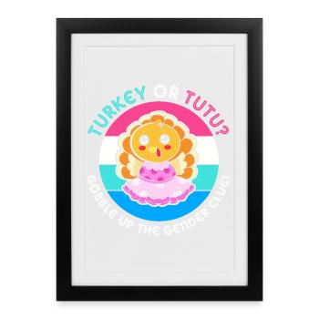Thanksgiving Gender Reveal Future Maman - Affiche encadrée (27 × 37 cm) - noir - Devant