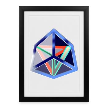 Geometric Move (Icy Cube) - Framed poster (27 × 37 cm) - black - Front