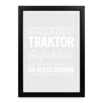 Lustiges Traktor Geschenk - Gerahmtes Poster (27 × 37 cm) - Schwarz - Vorne
