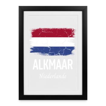 Alkmaar - Affiche encadrée (27 × 37 cm) - noir - Devant