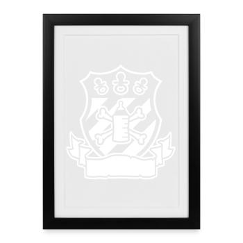Coat of Arms Pacifier Pirate – Funny Baby & Parents - Framed poster (27 × 37 cm) - black - Front