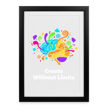 De l’art cérébral créatif sans limites - Affiche encadrée (27 × 37 cm) - noir - Devant