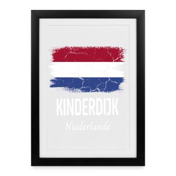 Kinderdijk - Gerahmtes Poster (27 × 37 cm) - Schwarz - Vorne