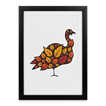 Autumn Leaf Turkey - Framed poster (27 × 37 cm) - black - Front
