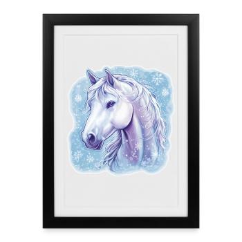 Flocons de neige de cheval - Affiche encadrée (27 × 37 cm) - noir - Devant