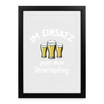 Underhopping Insert – Serveuse Bartender Bière - Affiche encadrée (27 × 37 cm) - noir - Devant