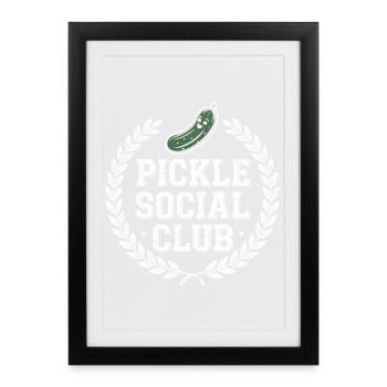 Pickle Social Club Concombre Humour Crew - Affiche encadrée (27 × 37 cm) - noir - Devant