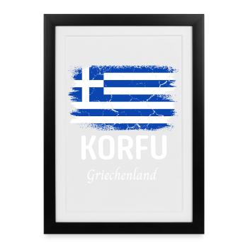 Corfu - Framed poster (27 × 37 cm) - black - Front