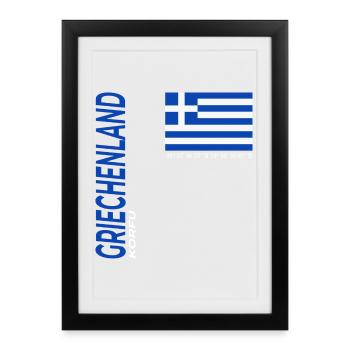 Corfu - Framed poster (27 × 37 cm) - black - Front