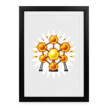 ATOMFUSION – Belgien - Gerahmtes Poster (27 × 37 cm) - Schwarz - Vorne