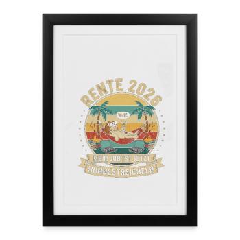 Pension 2026 Caresses pour chiens - Affiche encadrée (27 × 37 cm) - noir - Devant
