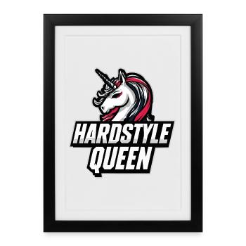 Design de la Reine Licorne Hardstyle - Affiche encadrée (27 × 37 cm) - noir - Devant