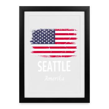 Seattle - Framed poster (27 × 37 cm) - black - Front