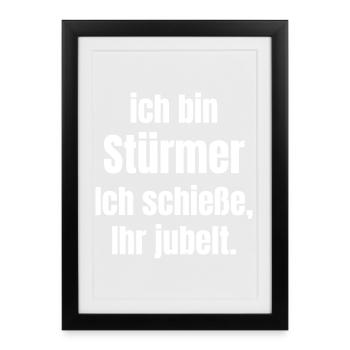 I'm a striker – Goal celebration design - Framed poster (27 × 37 cm) - black - Front