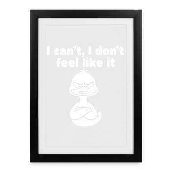 Motif des paroles des canards paresseux - Affiche encadrée (27 × 37 cm) - noir - Devant