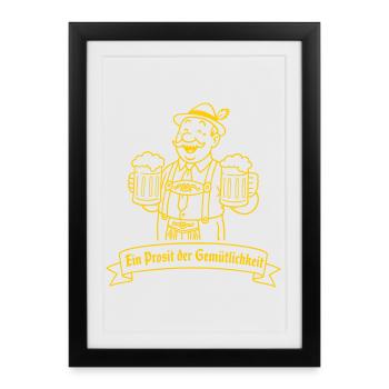 Herr Bier - Ein Prosit der Gemütlichkeit - Affiche encadrée (27 × 37 cm) - noir - Devant