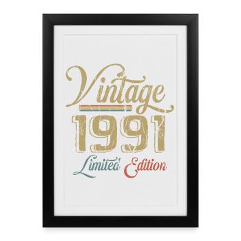 Millésime 1991 Édition limitée Naissance Année 1991 - Affiche encadrée (27 × 37 cm) - noir - Devant
