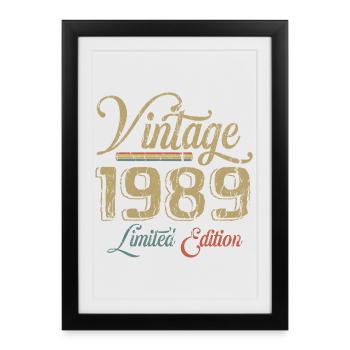 Millésime 1989 Édition limitée Naissance Année 1989 - Affiche encadrée (27 × 37 cm) - noir - Devant