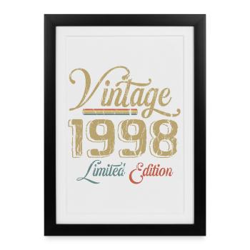 Millésime 1998 Édition limitée Naissance Annésime 1998 - Affiche encadrée (27 × 37 cm) - noir - Devant