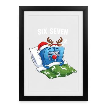 67 Six Seven Memes Christmas Pajamas - Framed poster (27 × 37 cm) - black - Front