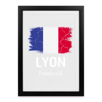 Lyon - Framed poster (27 × 37 cm) - black - Front