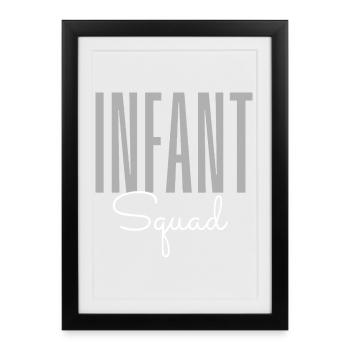 Escouade des infirmières et nourrissons – Équipe des infirmières en soins néonatals (USIN) - Affiche encadrée (27 × 37 cm) - noir - Devant