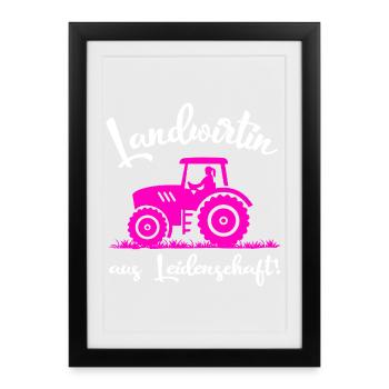 Farmer Out of Passion Agriculture Sayings - Framed poster (27 × 37 cm) - black - Front