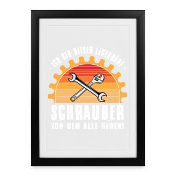 Mechanic Gift Car Mechanic Car Mechanic Sayings - Framed poster (27 × 37 cm) - black - Front