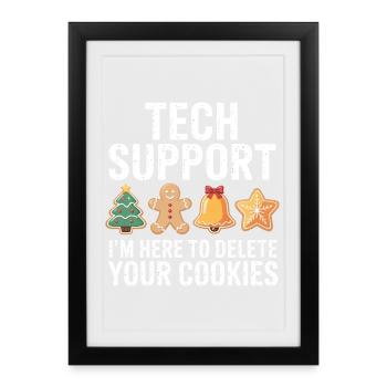 Tech Support Cookies Tee - Framed poster (27 × 37 cm) - black - Front