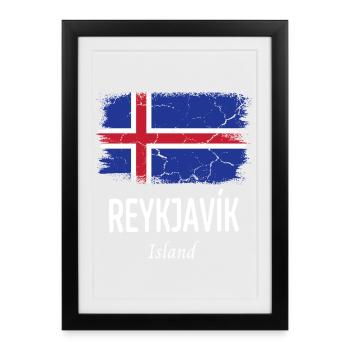 Reykjavik - Affiche encadrée (27 × 37 cm) - noir - Devant