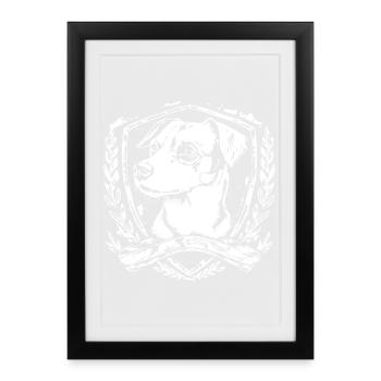 Chien de garde dans les armoiries - Affiche encadrée (27 × 37 cm) - noir - Devant