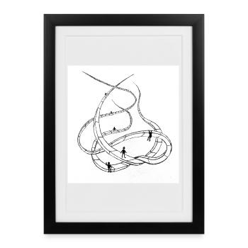 Multi-layered looping paths - Framed poster (27 × 37 cm) - black - Front