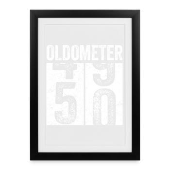 Oldometer 50 – Funny 50th Birthday - Framed poster (27 × 37 cm) - black - Front