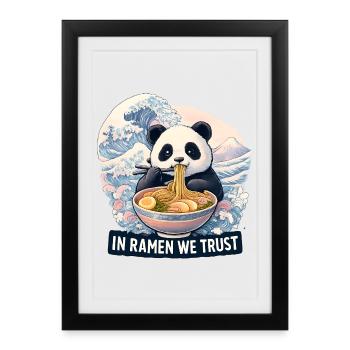 Panda Ramen Noodle Bowl - Framed poster (27 × 37 cm) - black - Front