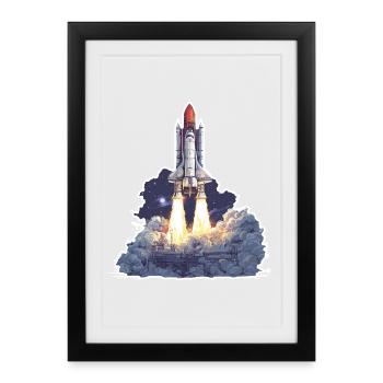 Astronomy Space Rocket Launch Exploration - Framed poster (27 × 37 cm) - black - Front