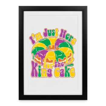 King Cake Mardi Gras - Affiche encadrée (27 × 37 cm) - noir - Devant