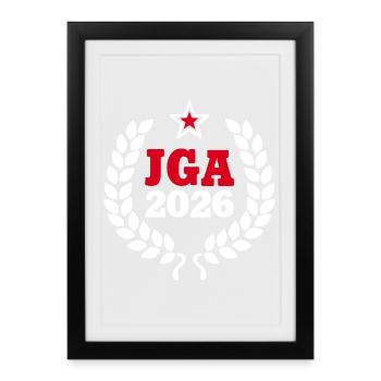Bachelor Party 2026 Star Bachelor Party Wedding Marriage - Framed poster (27 × 37 cm) - black - Front