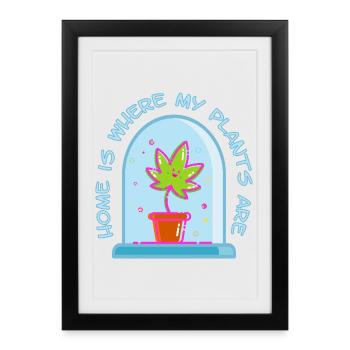 Home is where my plants are - Framed poster (27 × 37 cm) - black - Front