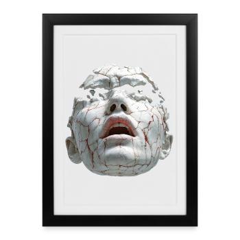 Broken Porcelain Mask - Framed poster (27 × 37 cm) - black - Front