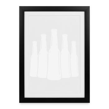 Beer Bottles Silhouette - Framed poster (27 × 37 cm) - black - Front