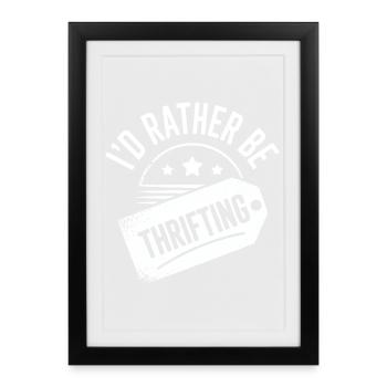 Je préfère faire de la friperie - Affiche encadrée (27 × 37 cm) - noir - Devant