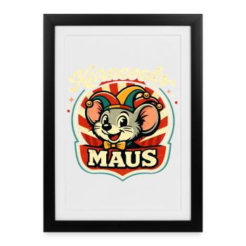 Cute Mouse Costume Carnival Helau - Framed poster (27 × 37 cm) - black - Front
