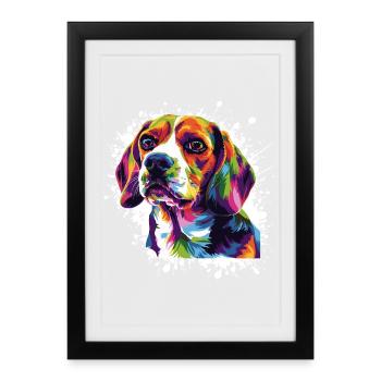 Dog Animal Art - Framed poster (27 × 37 cm) - black - Front