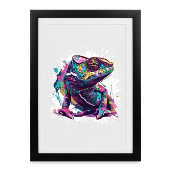 Gecko Splash - Framed poster (27 × 37 cm) - black - Front