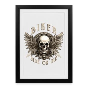 biker - Framed poster (27 × 37 cm) - black - Front
