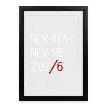 Nouvelle Année Nouveau Moi 2026 Ratée - Affiche encadrée (27 × 37 cm) - noir - Devant