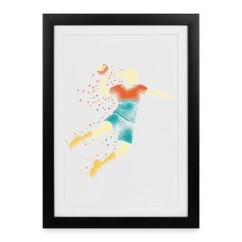 Les filles de handball - Affiche encadrée (27 × 37 cm) - noir - Devant